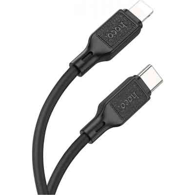 Дата кабель USB-C to Lightning 1.0m Cool silicone PD 20W X90 black HOCO (6931474788382) Винница