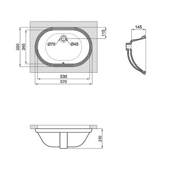 Раковина Qtap Stork 570x390x210 White QT15110522W Київ