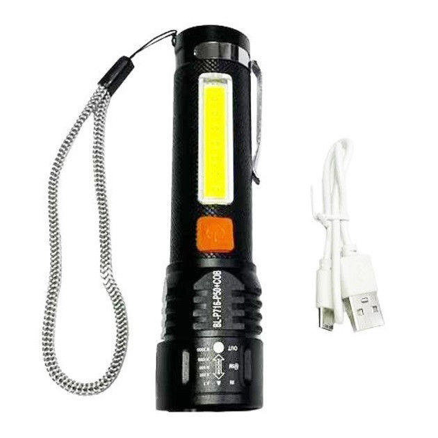 Тактичний ліхтар з діодом, Портативний ліхтар із функцією зарядки з регулюванням променя FW-27 Львів - фото 11