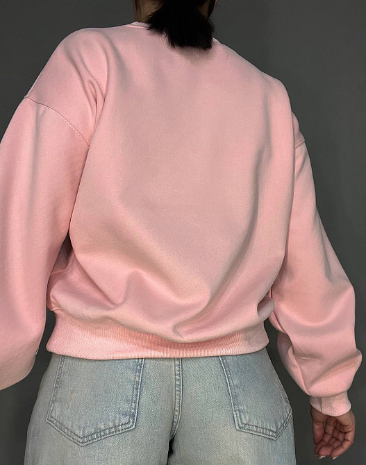 Свитшот женский A-N 25057 с рисунком мишкой впереди оверсайз средней длины комфорт one size, розовый, one size Киев - изображение 16