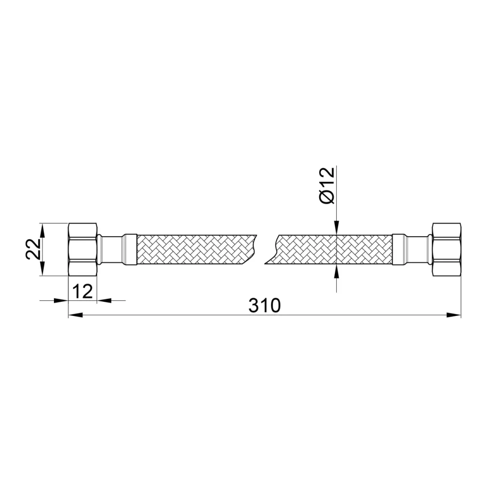 Гнучка підводка для води Thermo Alliance Standart 20 см ГГ SD397W20 Київ - фото 4