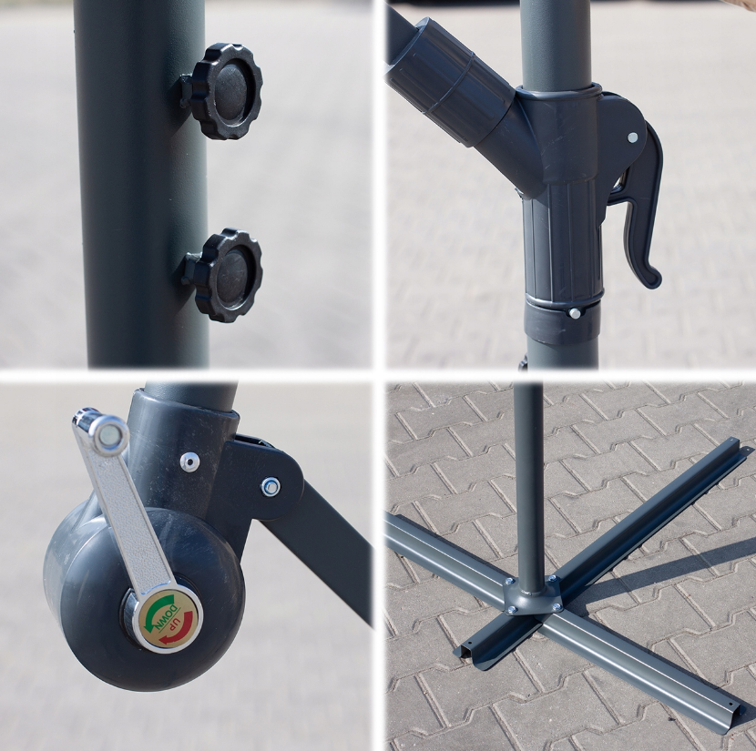 Парасолька садова 350x250см MalTec бежева з нахилом (Польща) Київ - фото 5