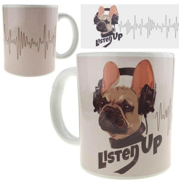 Кружка сувенірна Бульдог із навушниками Київ - фото 1
