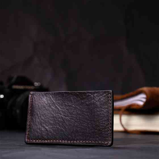 Компактный кард-кейс из натуральной кожи GRANDE PELLE 11629 Коричневый Киев