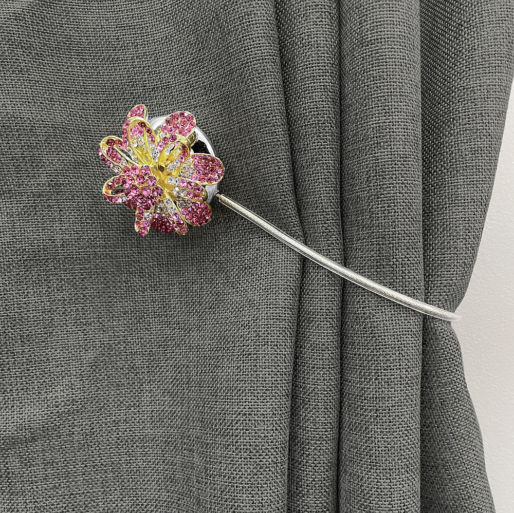 Магніти для штор та гардин "Flowers" набір 2 шт Рожевий з золотистим (81-201) Київ - фото 4