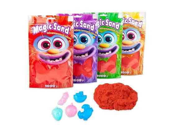 Кінетичний пісок Magic sand в пакеті 39404-6 червоний 1кг ТМ STRATEG   Solmir Київ