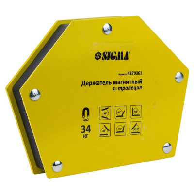 Магніт для зварювання Sigma трапеція 34кг 105x65x65x45мм (30,45,60,75,90,135 °) (4270361) Вінниця - фото 3