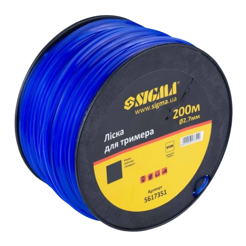 Ліска для тримера d2,7мм 200м зріз/квадрат SIGMA Житомир - изображение 2