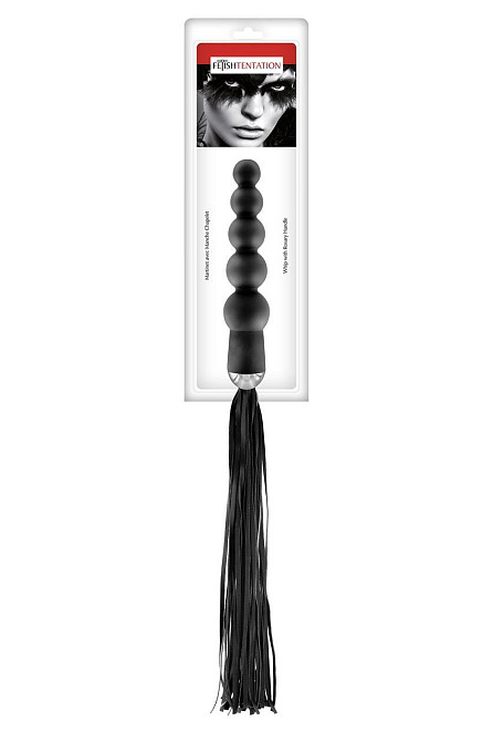 Флогер з ручкою - анальним намистом Fetish Tentation Whip with Rosary Handle Sex Aura Київ - фото 2
