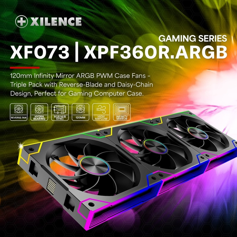 Вентилятор для корпуса 120mm*3 Xilence GAMING XPF360R.ARGB PWM REVERSE Винница - изображение 10