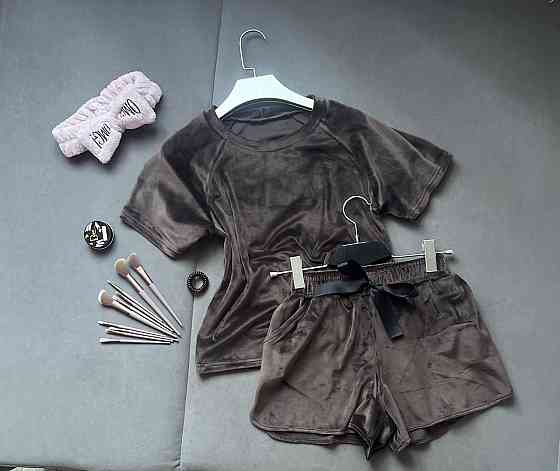 Жіночий стильний приємний костюм піжама велюр спорт Шоколад, 42/44 Одеса