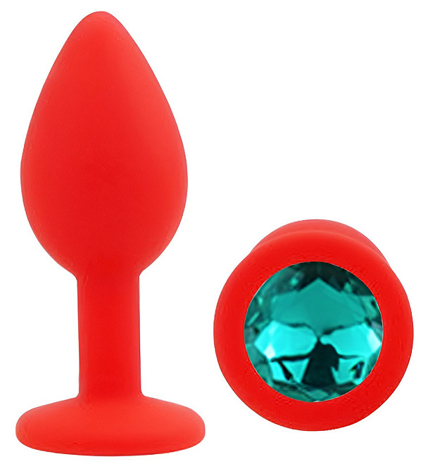 Силіконова анальна пробка EGZO - Silicone Red Round Plug Marine, size S Sex Aura Київ - фото 2