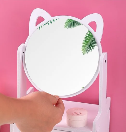 Мини-шкафчик с зеркалом, настольный органайзер для косметики с 2 ящиками, органайзер для украшений Каменец-Подольский