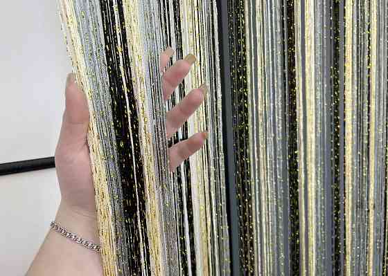 Штори-нитки з люрексом Молочний з сірим і чорним 300х300см 1 шт (61-120) Київ