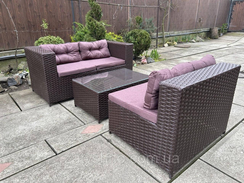 Дивани із ротанга трансформер зі столом Київ - фото 1