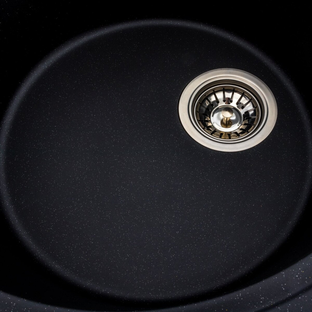 Гранітна мийка для кухні Platinum 5847 ONYX матова (чорний металік) Коломия - фото 6