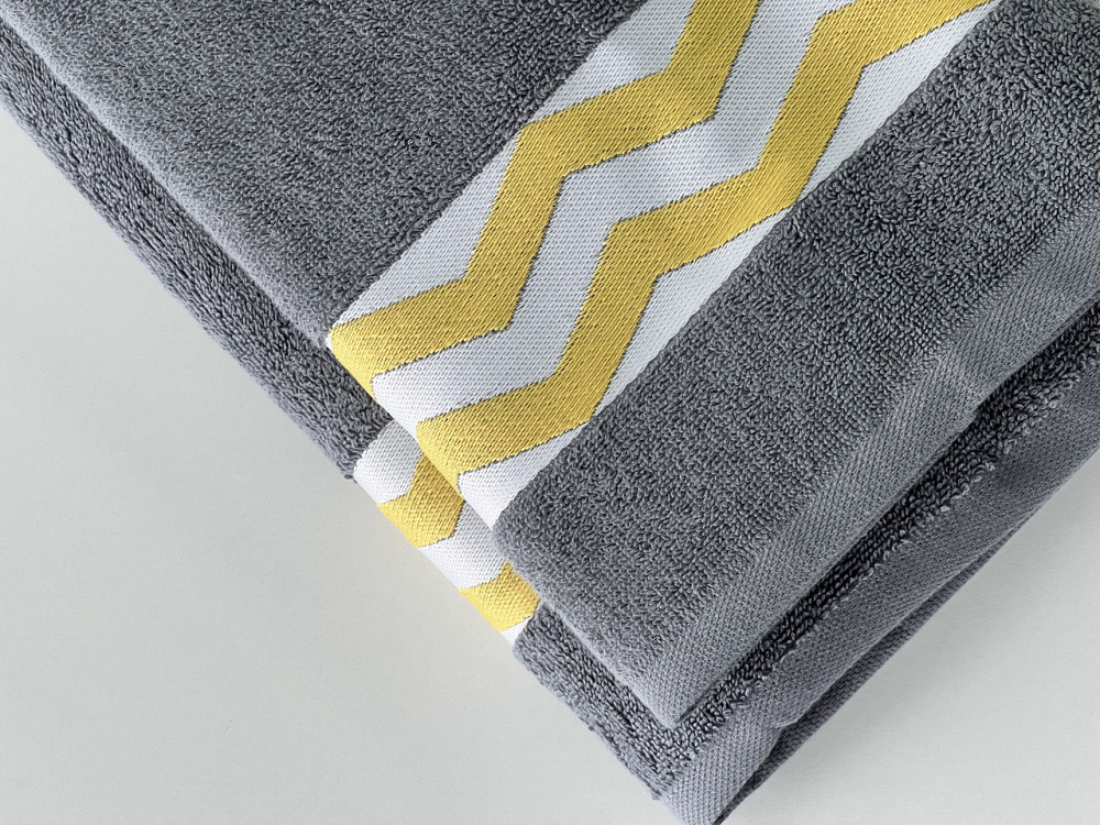 Рушник махровий Ideal Textile банний з бордюром 70*140 см сірий Чернівці - фото 5