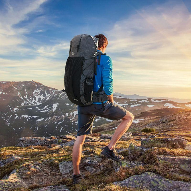 Рюкзак туристичний Naturehike Rock NH19BP095, 60+5 л, графіт в клітинку Киев - изображение 10