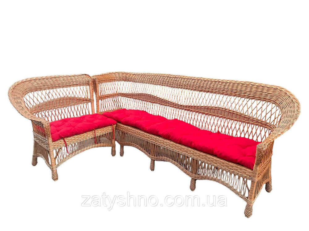 Диван плетеный угловой из лозы  большой с подушкой Киев - изображение 4