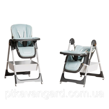 Стульчик для кормления ребенка Toti S-94066 (мягкий чехол, PU 4 колеса, съемный столик) голубой Хмельницкий