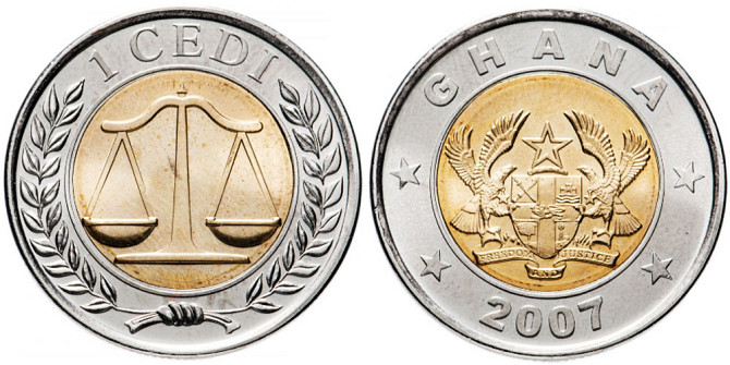Ghana Гана 1 Cedi 2007 UNC Полтава - фото 1
