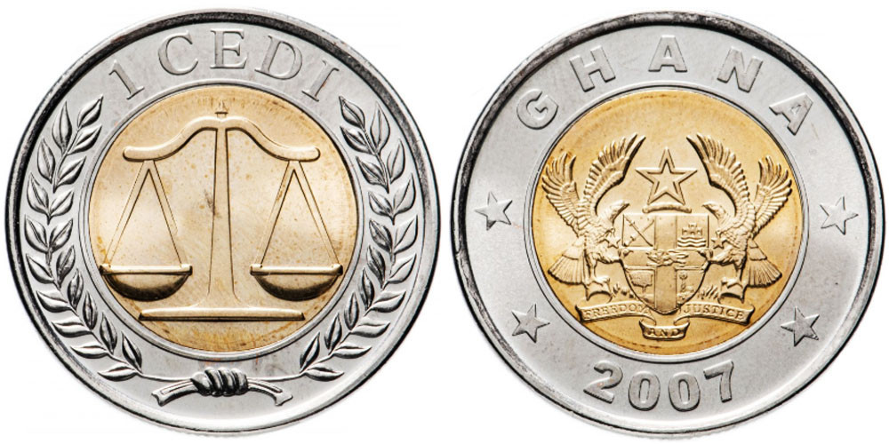Ghana Гана 1 Cedi 2007 UNC Полтава - изображение 1