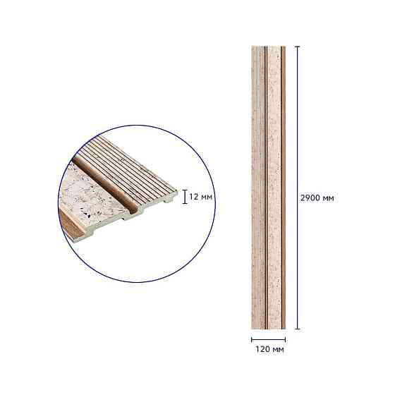 Рейка декоративная PS 2900х120х12мм Кремовый мрамор с золотыми вкраплениями SW-00001748 Днепр
