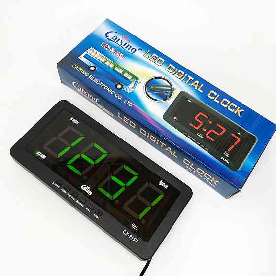 Настільний годинник для дому Caixing CX 2159 12В 220В, Настільний електронний годинник цифра PN-14 Івано-Франківськ