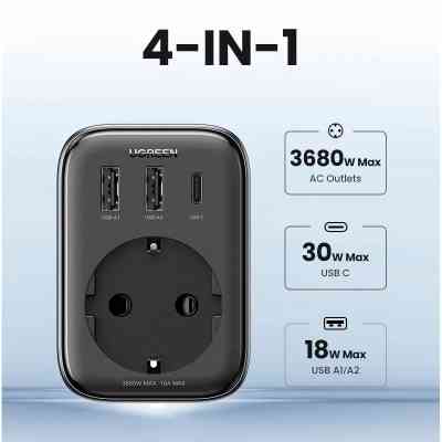 Зарядний пристрій Ugreen 3xUSB 30W Outlet Extender (2хUSB-A+USB-C) CD314 (90613) Вінниця