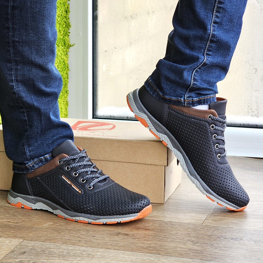 Мужские Мокасины Летние Чёрные Кроссовки Сеточка (размеры: 40,41,42,43,44) Видео Обзор - 576-2 Днепр - изображение 9