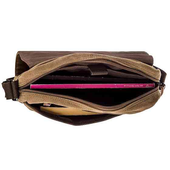 Текстильна сумка для ноутбука 13 дюймів через плече Коричнева (Vintage) Київ