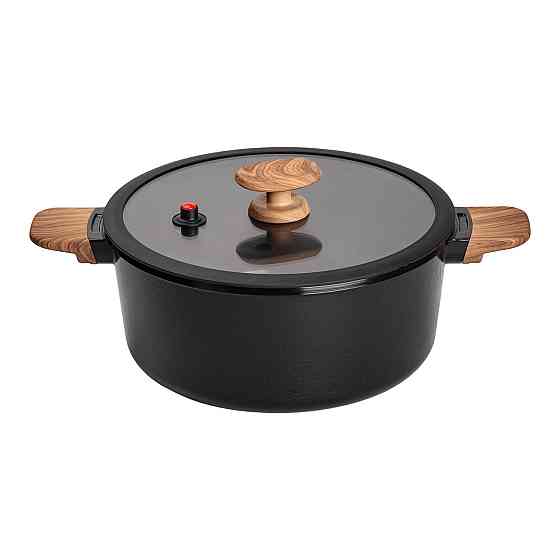 Алюмінієва каструля з керамічним покриттям антипригарним 6.9 л Ø 28 см чорний MGC HP-4-454B Коломия