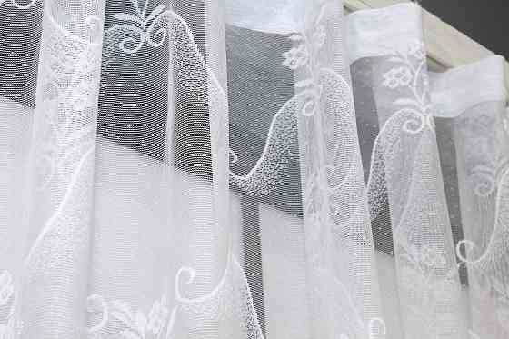 Тюль жакард VR-Textil № 1321т Арка на кухню колір білий 350х150 см (53-0202) Київ