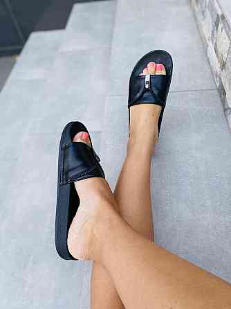 Flex Шльопанці жіночі Flex чорні (літо шкіра натуральна) Коломыя