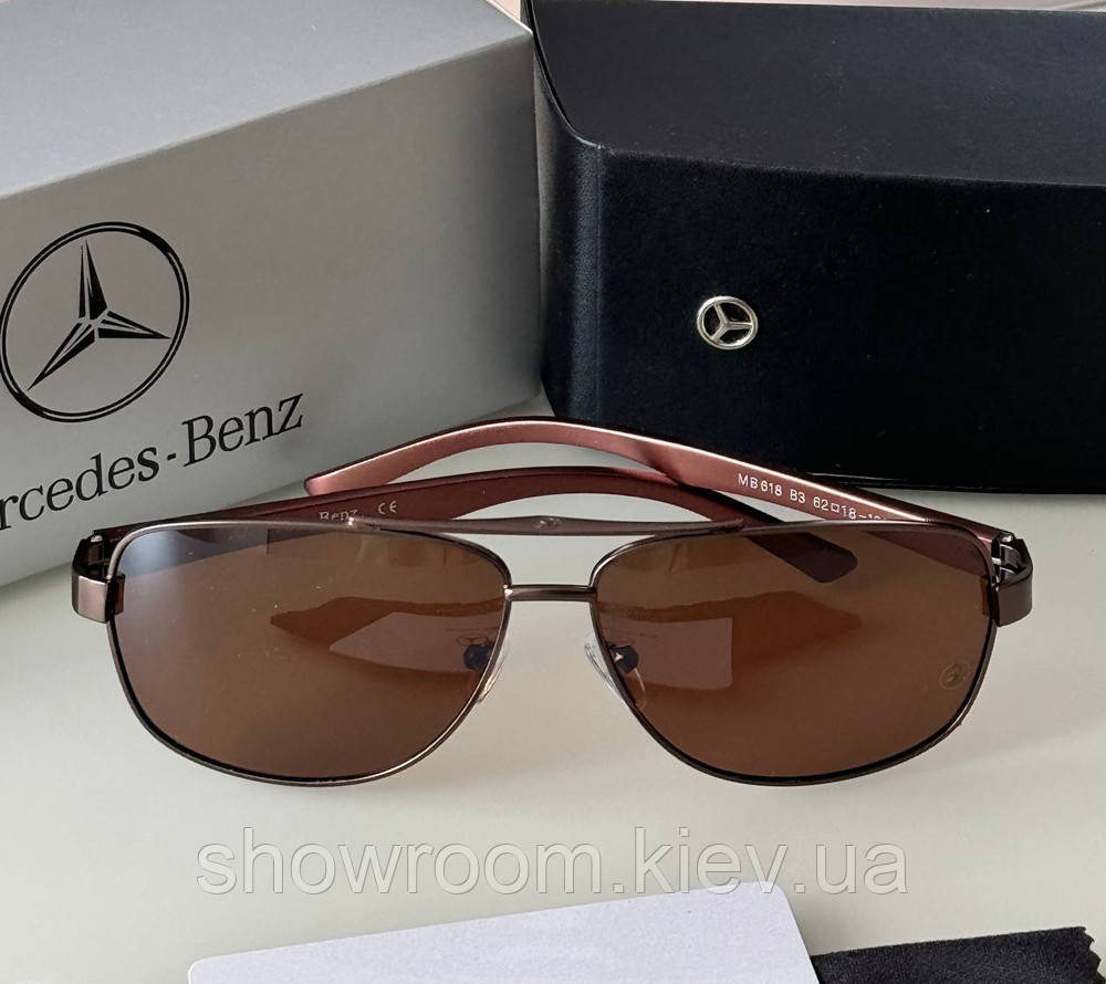 Чоловічі сонцезахисні окуляри Mercedes (816) brown Київ - фото 6
