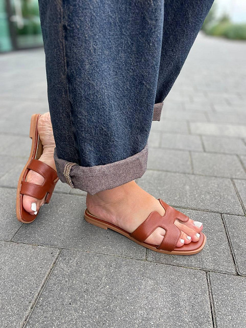 Meideli Зручні шльопанці еко-шкіра на низькому ходу коричневі класичні жіночі MEIDELI C50-7 р. Коломыя - изображение 6