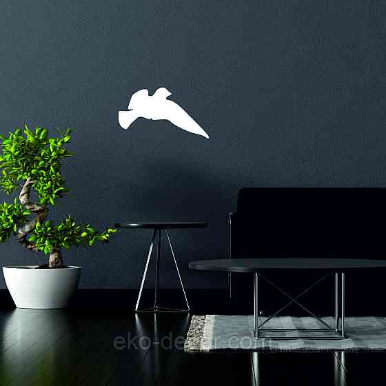 Декоративне настінне Панно «Пташка» Декор на стіну(ціна за 1шт) 30*16 см, Білий Київ