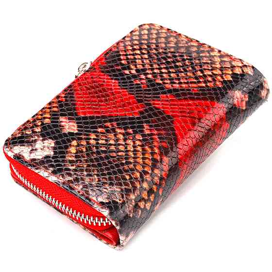 Стильное портмоне для женщин с монетницей на молнии из натуральной фактурной кожи CANPELLINI 21605 Разноцветное Киев