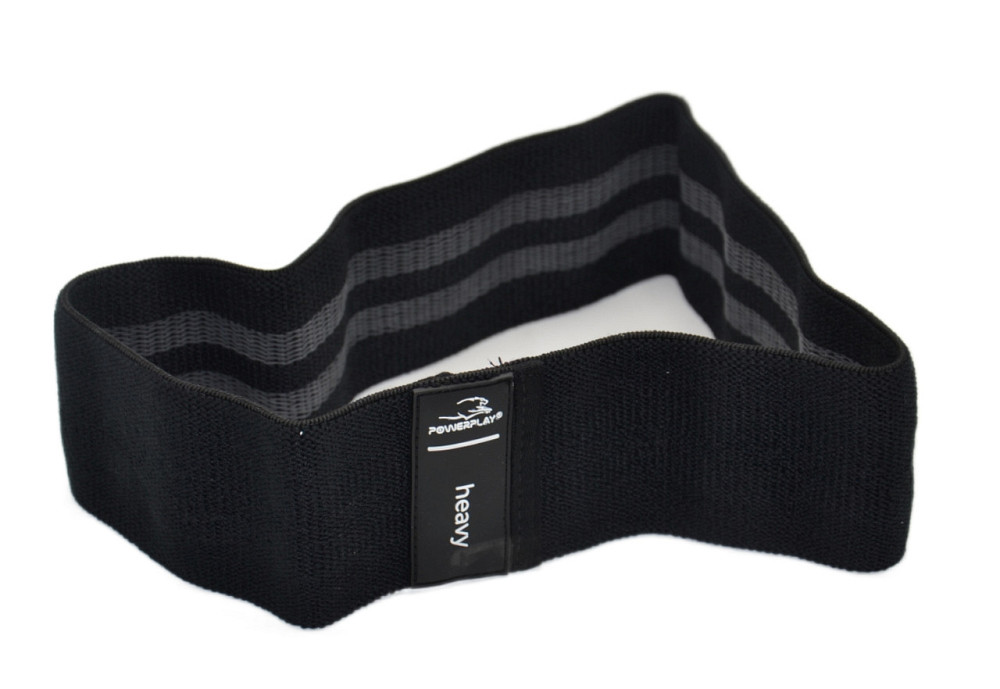 Тканева гумка для фітнесу спорту тренувань реабілітації PowerPlay 4111 Hip Band L Light Чорна 84cm Київ - фото 2