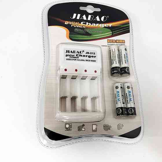 Зарядний пристрій для акумуляторів АА та ААА, Jiabao JB-212 + 4 акумулятори ААА PN-84 Київ