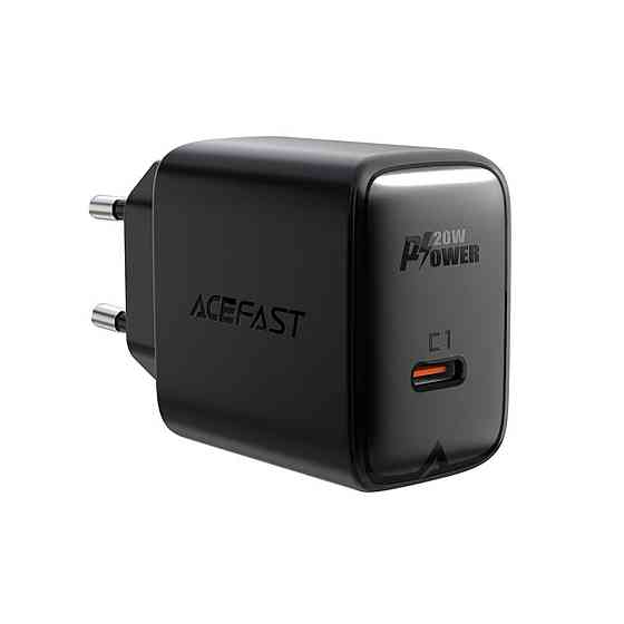 Мережевий зарядний пристрій ACEFAST A1 PD20W single USB-C charger Black Київ