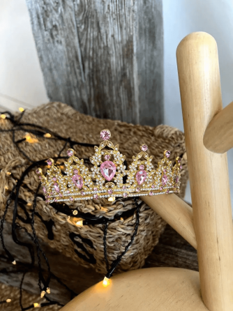 Корона РОЖЕВА дитяча з камінням Київ
