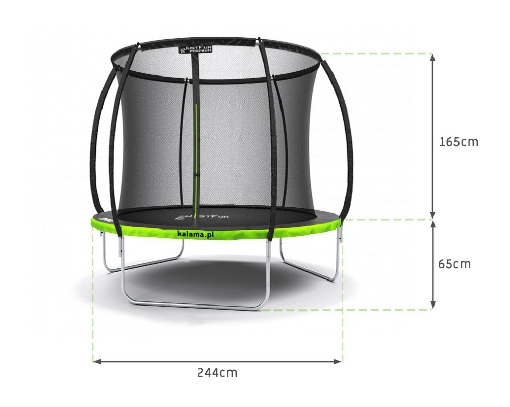 Батут Just Fun 244 см Premium Чорний внутрішня сіткa Київ - фото 8