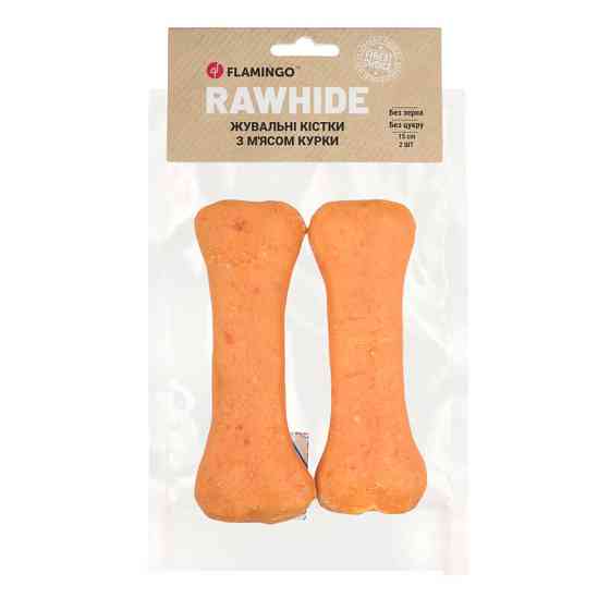 Ласощі Flamingo Фламінго жувальні кістки обгорнуті м'ясом курки для собак 15 см (2 шт/пак) 220г (612010) Київ