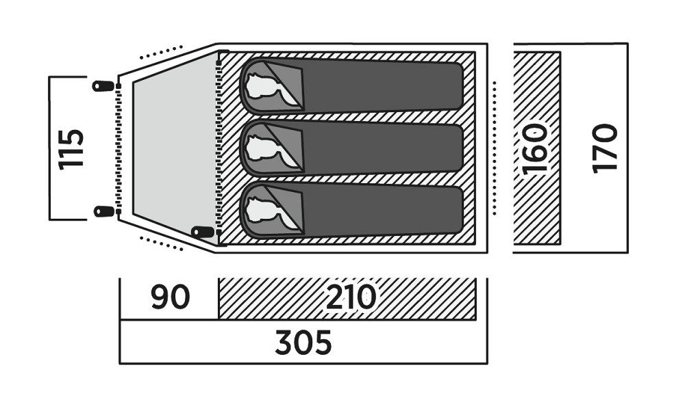Палатка трехместная Easy Camp Setesdal 3 (120477) Київ - фото 6
