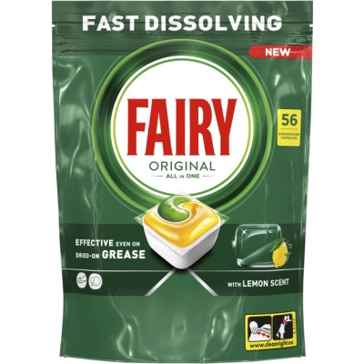 Таблетки для посудомоечных машин Fairy Original All in One Lemon 56 шт. (8700216237352) Винница - изображение 2