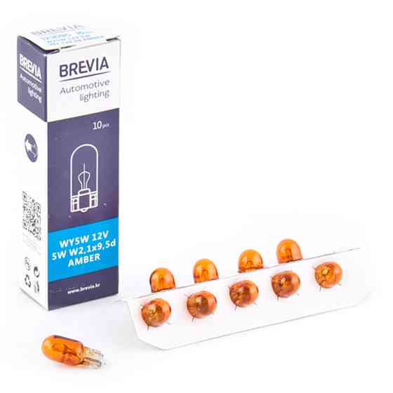 Лампа розжарювання Brevia WY5W 12V 5W W2.1x9.5d AMBER CP, 10шт Київ