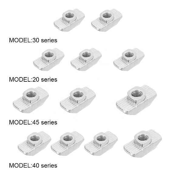 Гайка Т-образна М5, 10 шт для алюмінієвого профілю 20 серії Київ