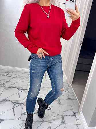 Джемпер кофта в'язаний теплий жіночий базовий Червоний Київ