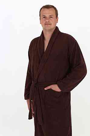 Мужской махровый халат Ideal Textile M коричневый (56860508) Черновцы